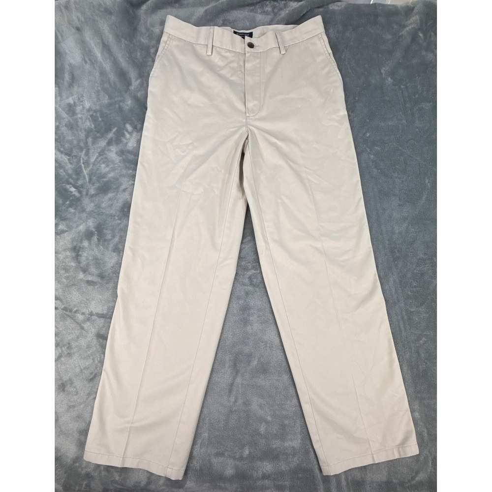 St Johns Bay Mens Worry Free Classic Fit Chino Pants Khaki Beige 34x32 Cotton